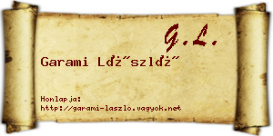 Garami László névjegykártya